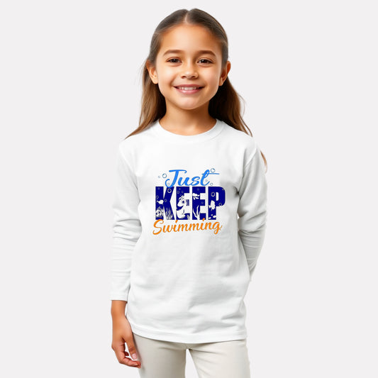 Comfy Round Neck Full Sleeve T-Shirt for Girls