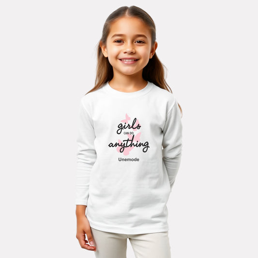 Comfy Round Neck Full Sleeve T-Shirt for Girls