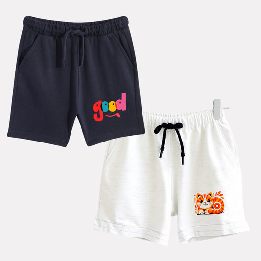 Girl Regular Fit Cotton Shorts - Pack of 2