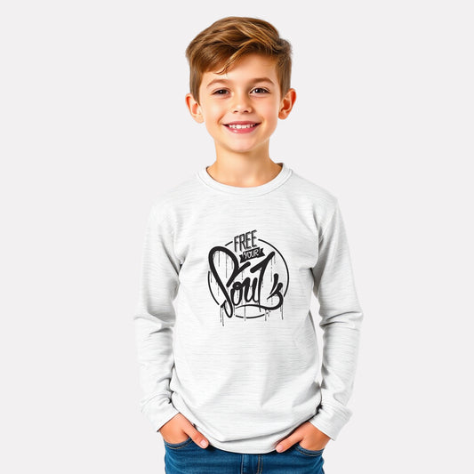 Casual Full Sleeve Round Neck Tee for Boys