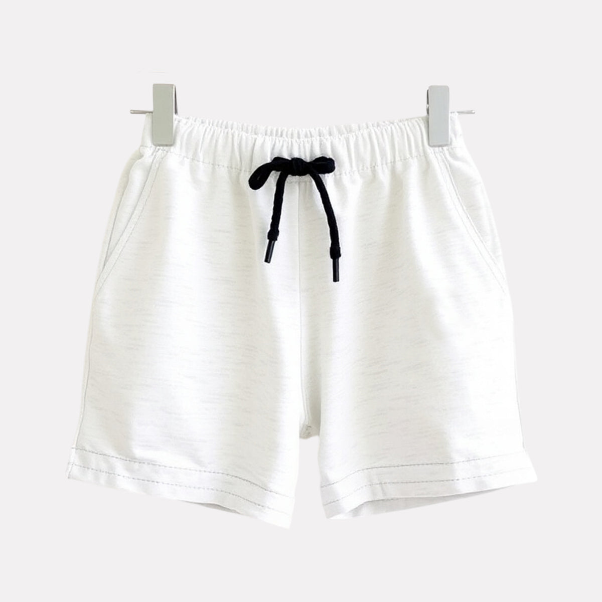 Baby Pink T-Shirt with White Melange Shorts Set
