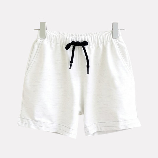 Baby Pink T-Shirt with White Melange Shorts Set