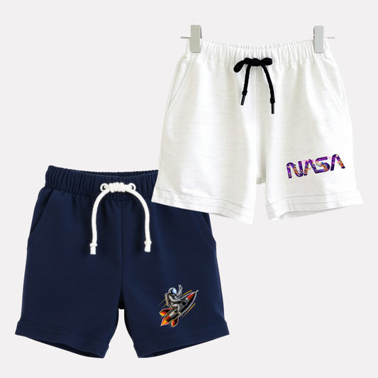 Pack of 2 Boy Regular Fit Cotton Shorts