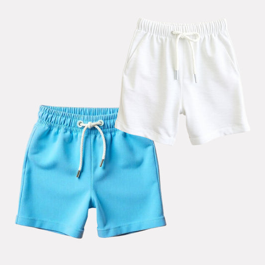 Boy Pack Of 2 Plain Pure Cotton Shorts