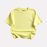 Junior Plain Light Yellow Casual Cotton T-Shirt