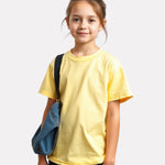 Junior Girl Plain light yellow Cotton T-Shirt