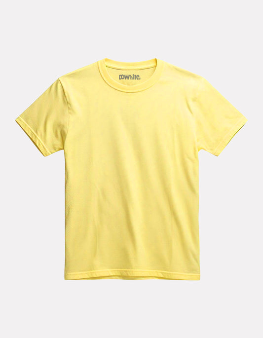 Junior Girl Plain light yellow Cotton T-Shirt