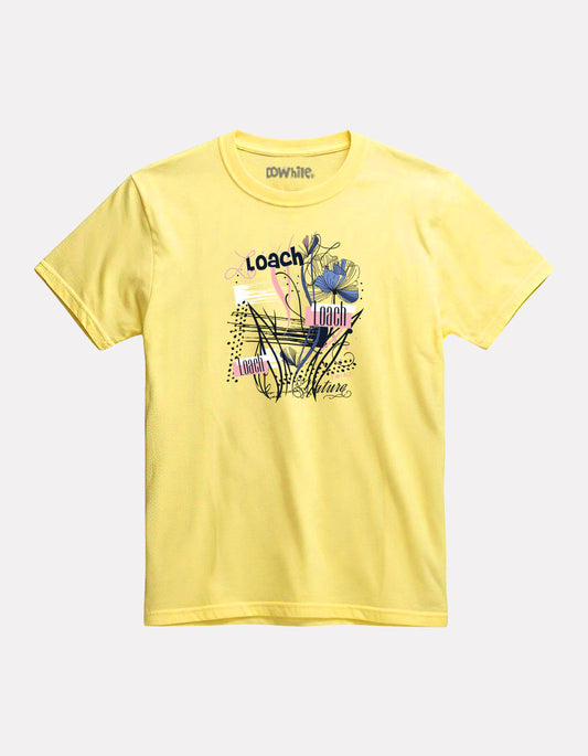 Printed Light yellow Cotton T-Shirt for Girls