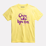Printed light yellow Cotton T-Shirt for Girls
