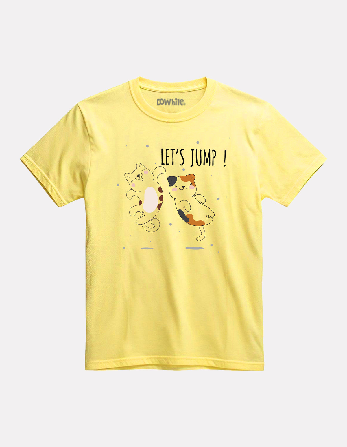 Printed light yellow Cotton T-Shirt for Girls