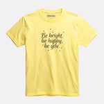 Printed light yellow Cotton T-Shirt for Girls