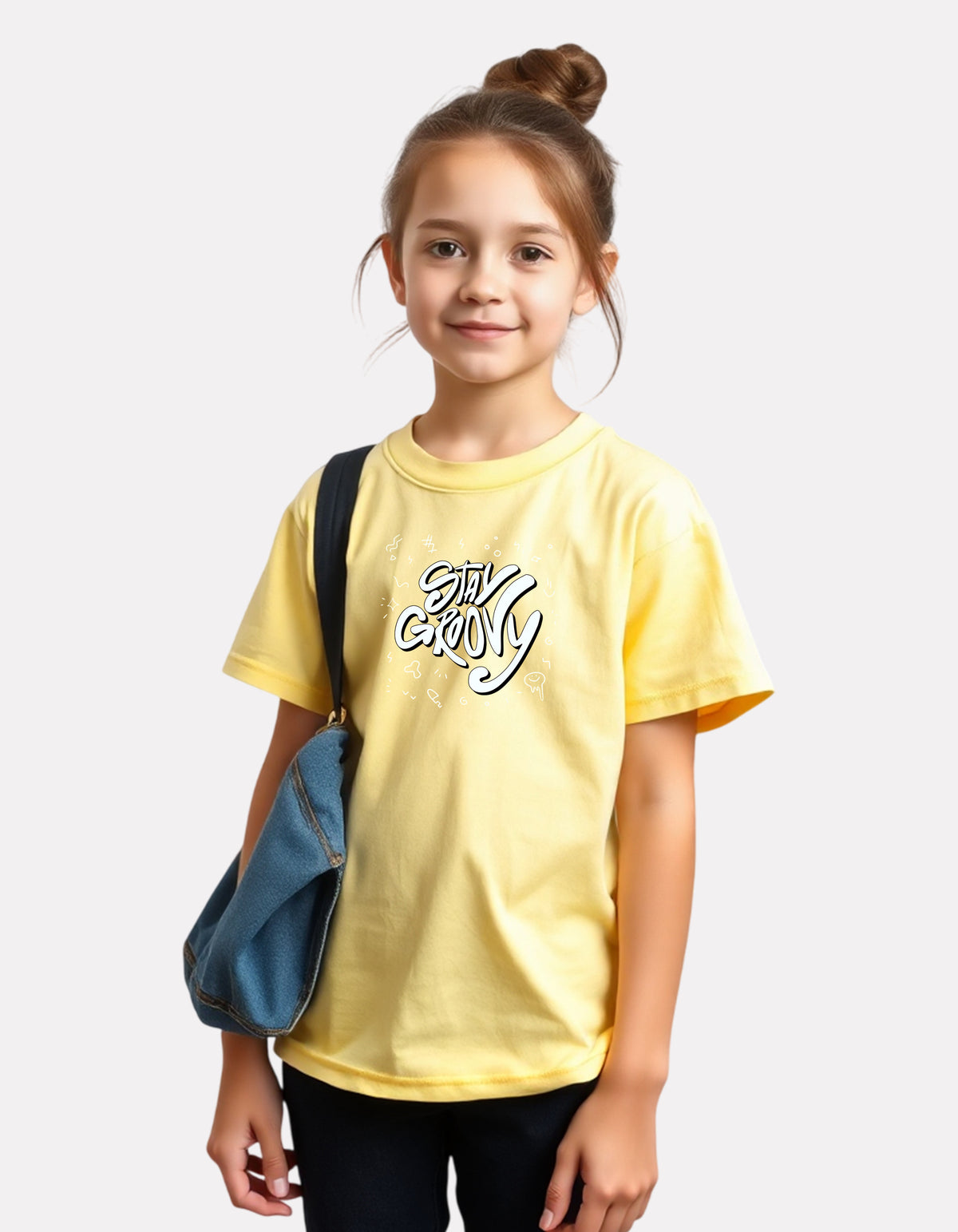 Junior Girl Printed light yellow Cotton T-Shirt