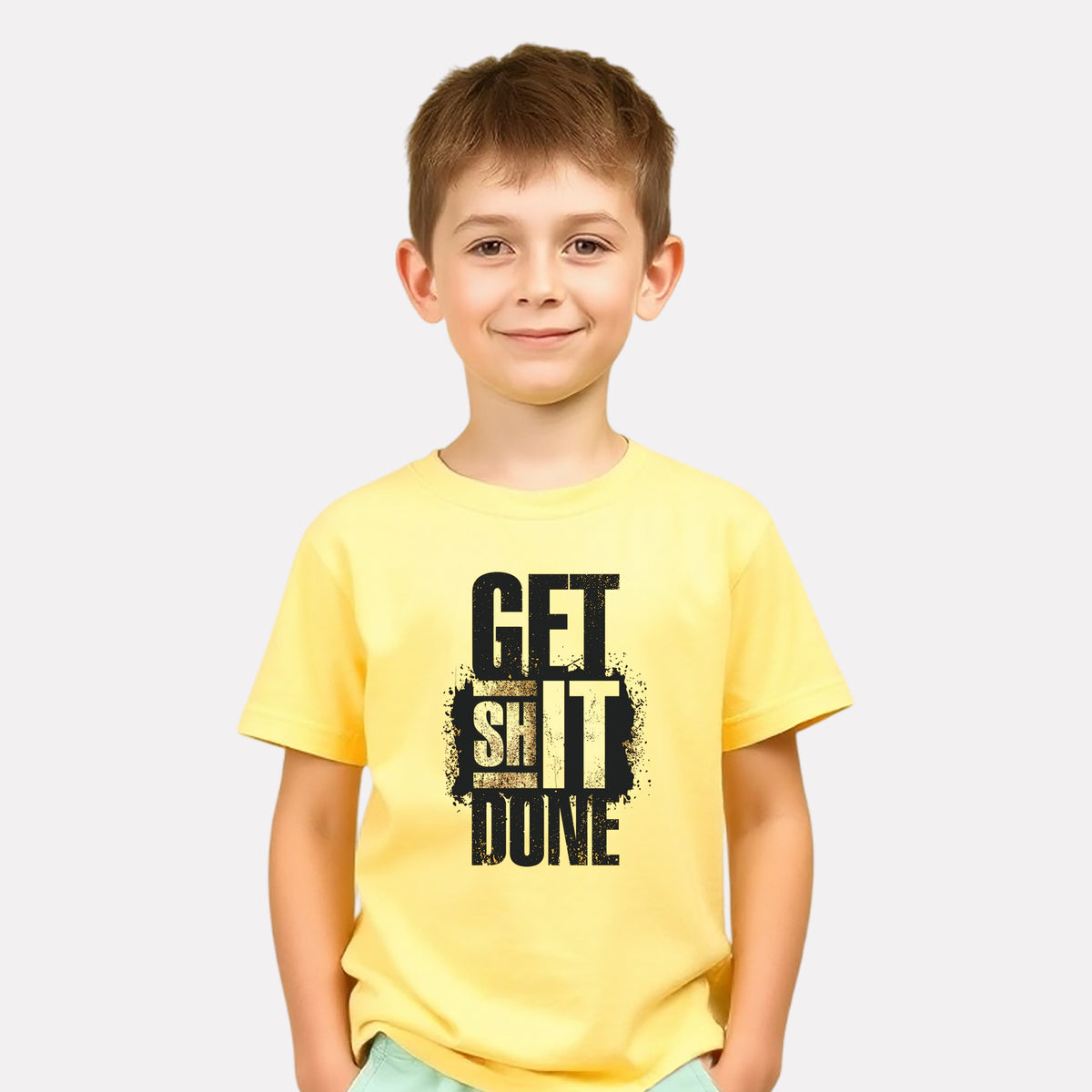 light Yellow Trendy New Style T-Shirt for Boys