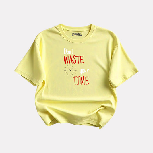Junior Printed Light Yellow Casual Cotton T-Shirt