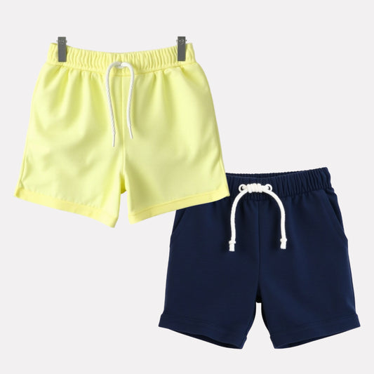 Girls Pack Of 2 Plain Pure Cotton Shorts