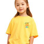 Girls Printed Oversized T-Shirt Yellow Color