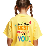 Girls Printed Oversized T-Shirt Yellow Color