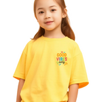 Girls Printed Oversized T-Shirt Yellow Color