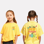Girls Printed Oversized T-Shirt Yellow Color