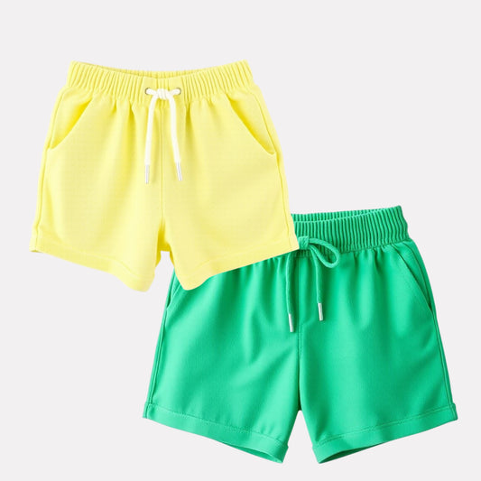 Boy Pack Of 2 Plain Pure Cotton Shorts